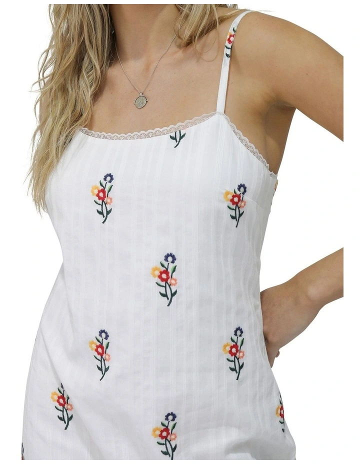 She Blooms Floral Midi Dress in White image 6