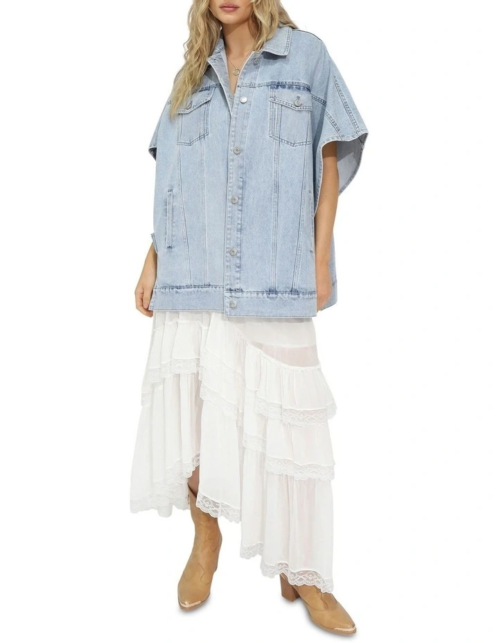 California Soul Oversized Denim Vest in Stonewash image 2
