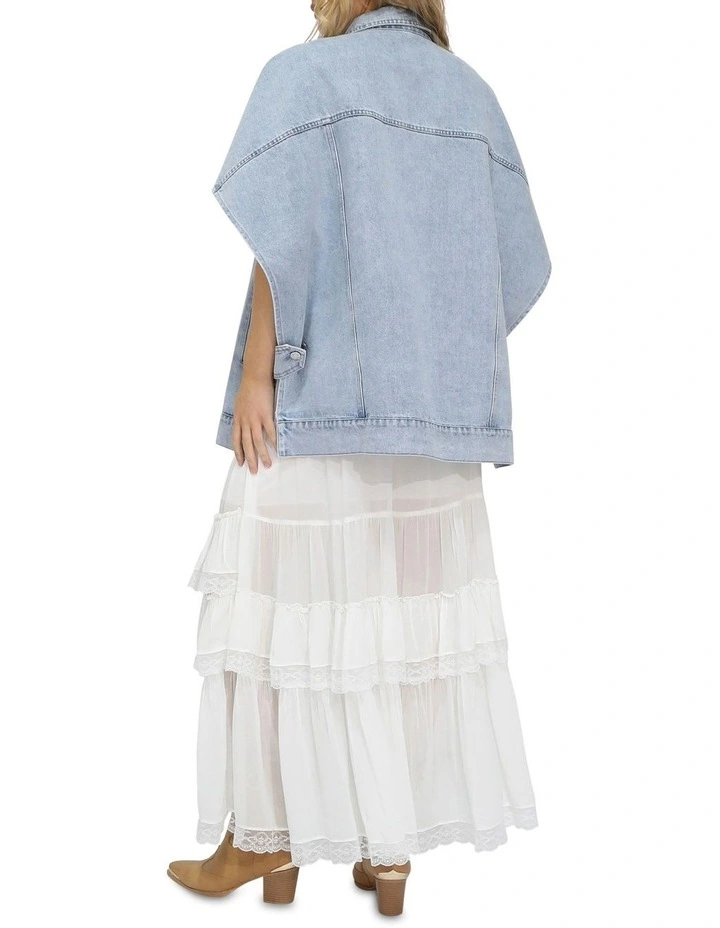 California Soul Oversized Denim Vest in Stonewash image 4