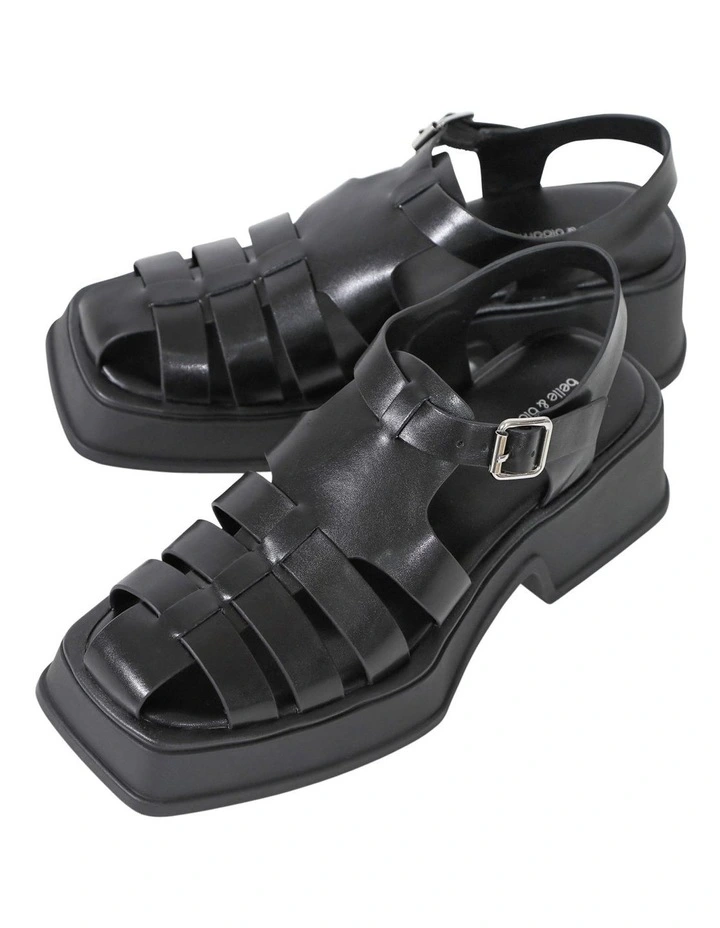 Promises Leather Platform Sandal in Black image 3
