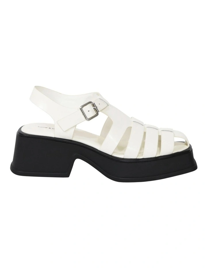Promises Leather Platform Sandal in Egg Shell image 1