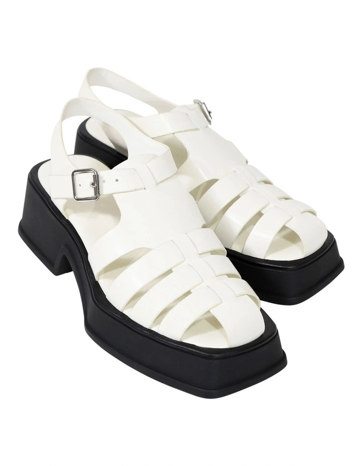 Promises Leather Platform Sandal in Egg Shell image 3