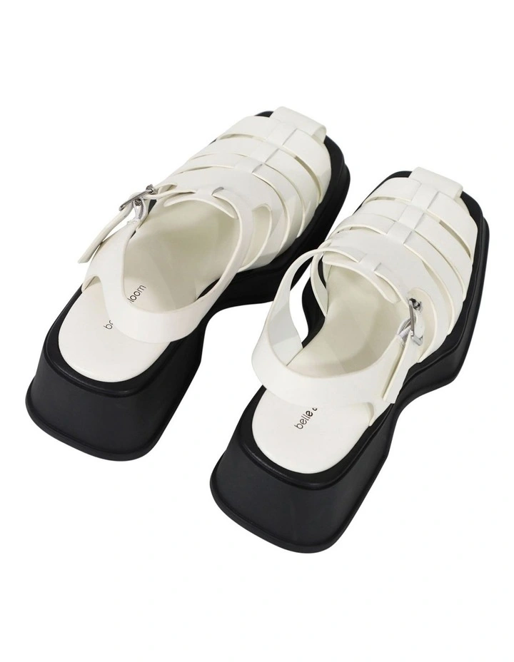 Promises Leather Platform Sandal in Egg Shell image 5