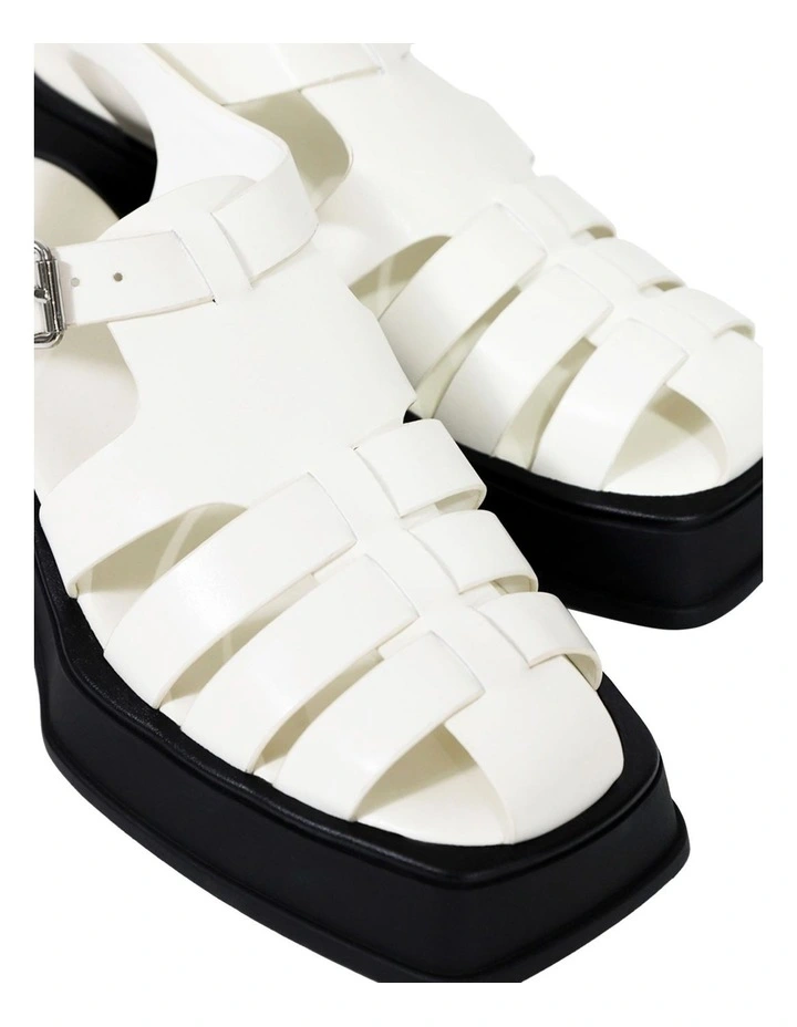 Promises Leather Platform Sandal in Egg Shell image 6