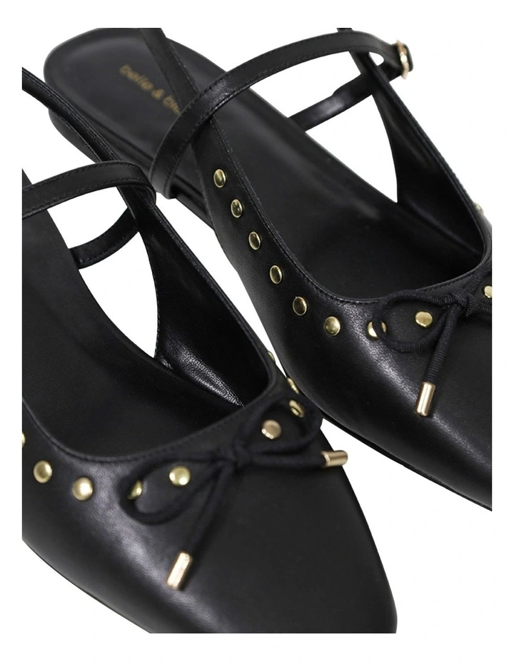 True Romance Slingback Leather Flat in Black image 5