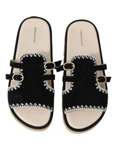 Unconditional Love Suede Slide in Black