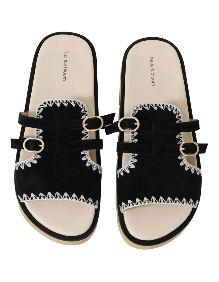Unconditional Love Suede Slide in Black image 1