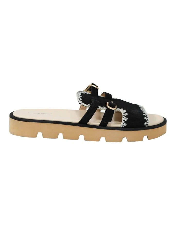 Unconditional Love Suede Slide in Black image 2