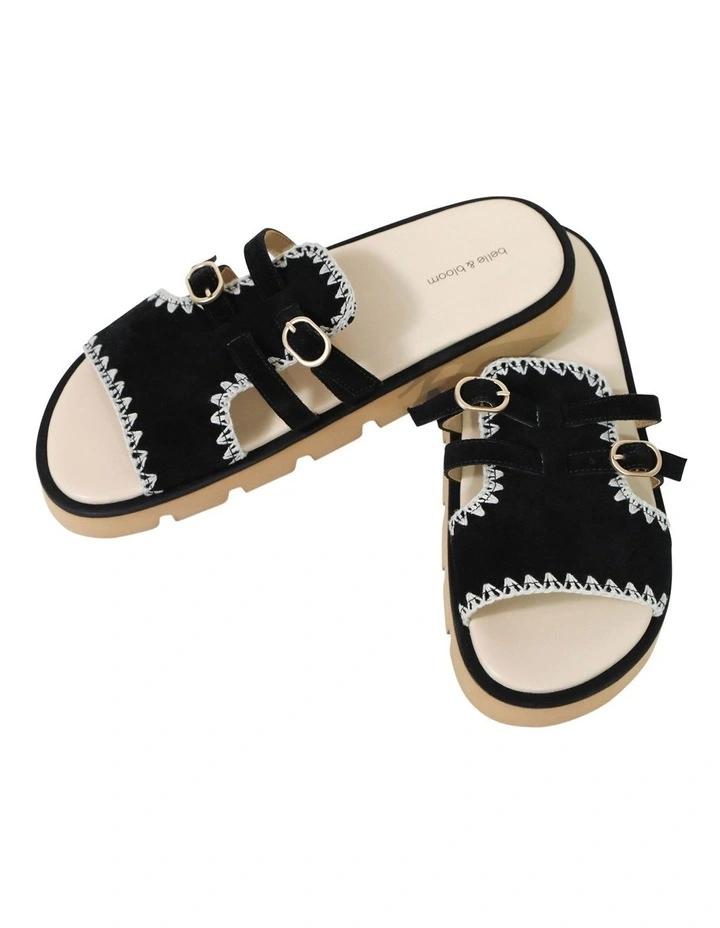 Unconditional Love Suede Slide in Black image 3