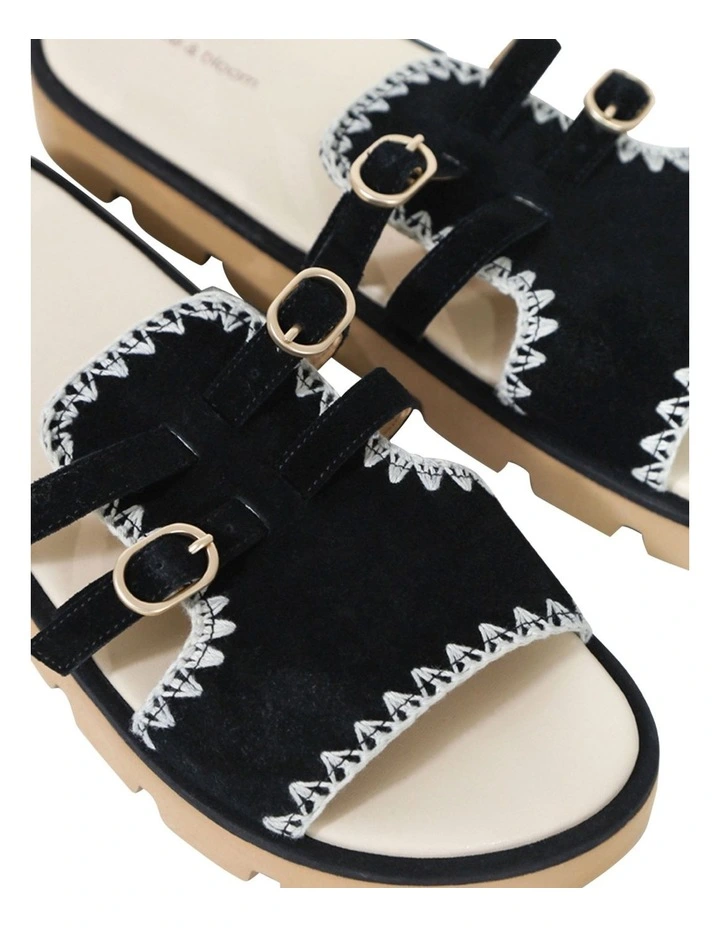 Unconditional Love Suede Slide in Black image 4