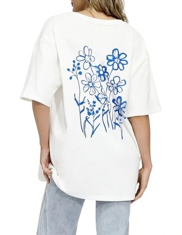 Back To Bloom Oversized T-shirt in White