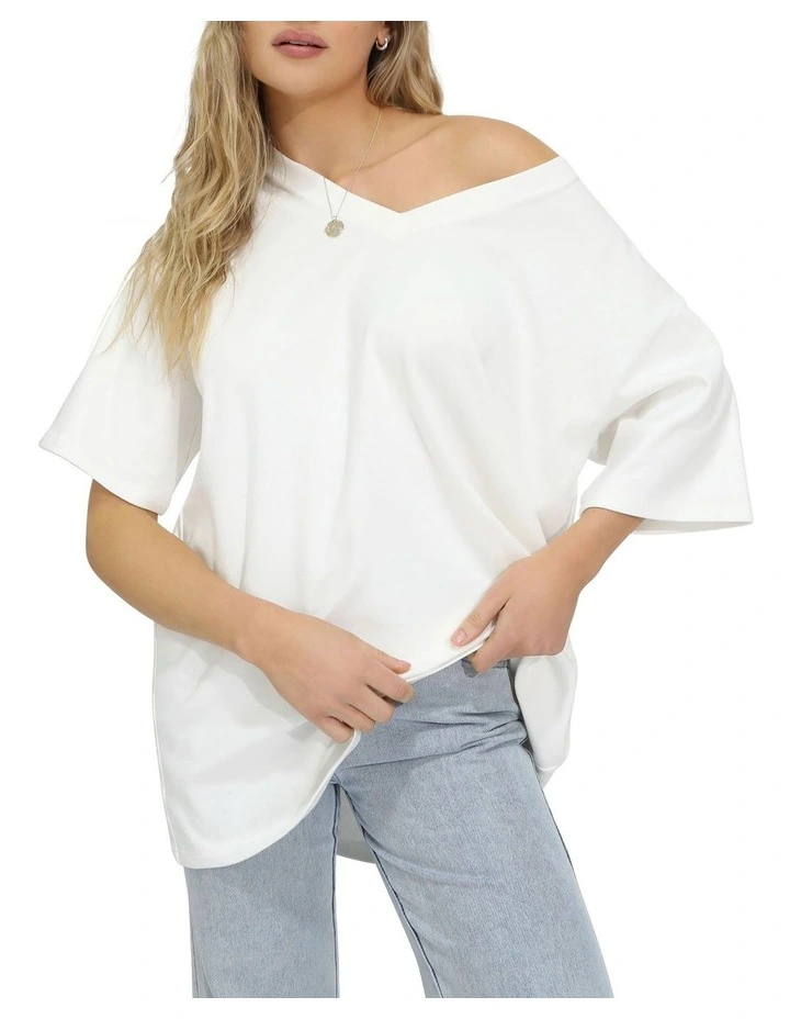 Back To Bloom Oversized T-shirt in White image 2