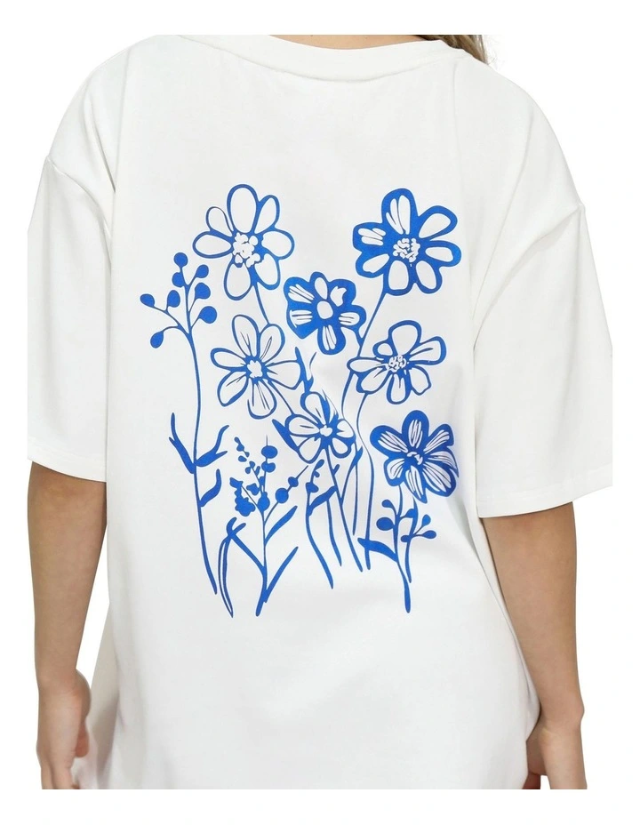 Back To Bloom Oversized T-shirt in White image 4