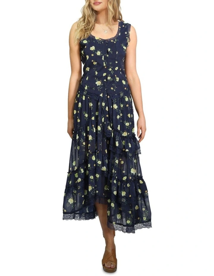 Future Lover Lace Button Up Blouse in Navy image 5