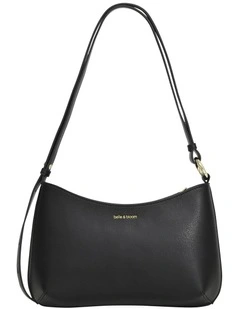 Studded Leather Shoulder Bag in Black