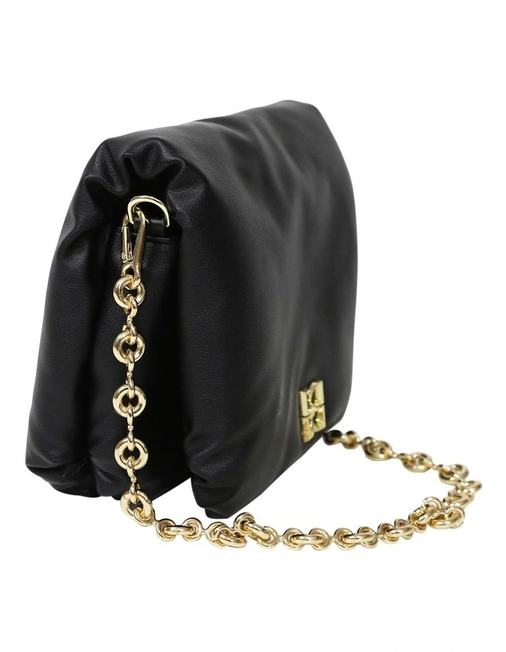 Hanging On Pillow Leather Handbag in Black image 3