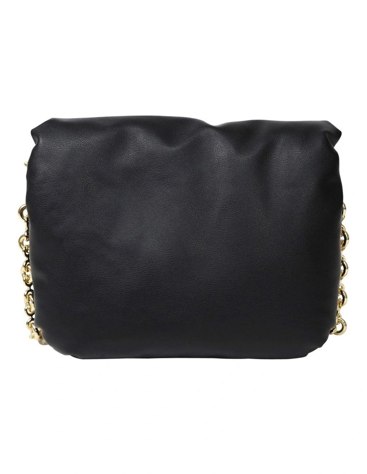 Hanging On Pillow Leather Handbag in Black image 4