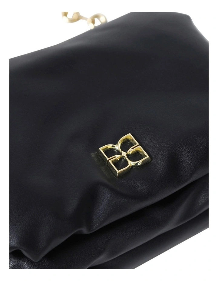 Hanging On Pillow Leather Handbag in Black image 5