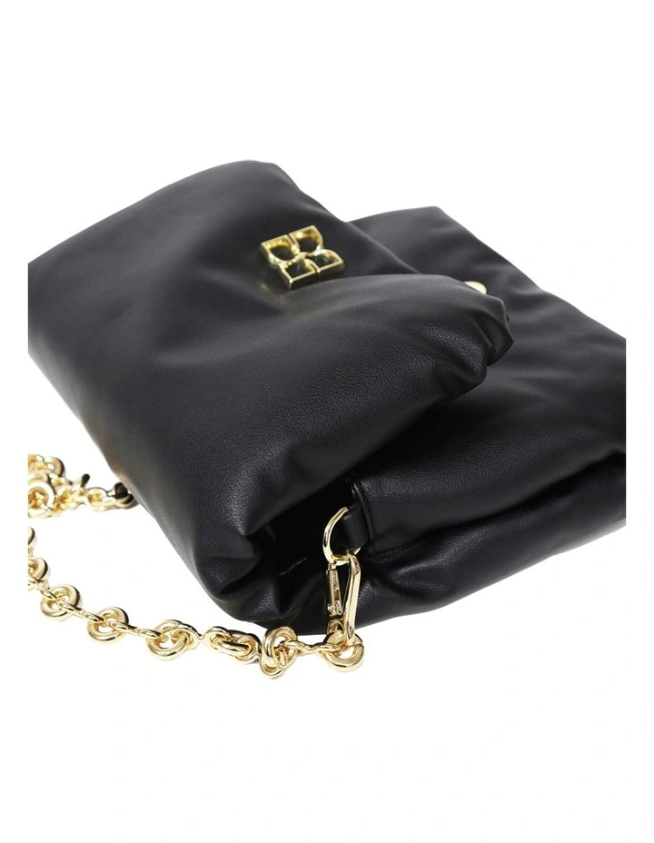 Hanging On Pillow Leather Handbag in Black image 6