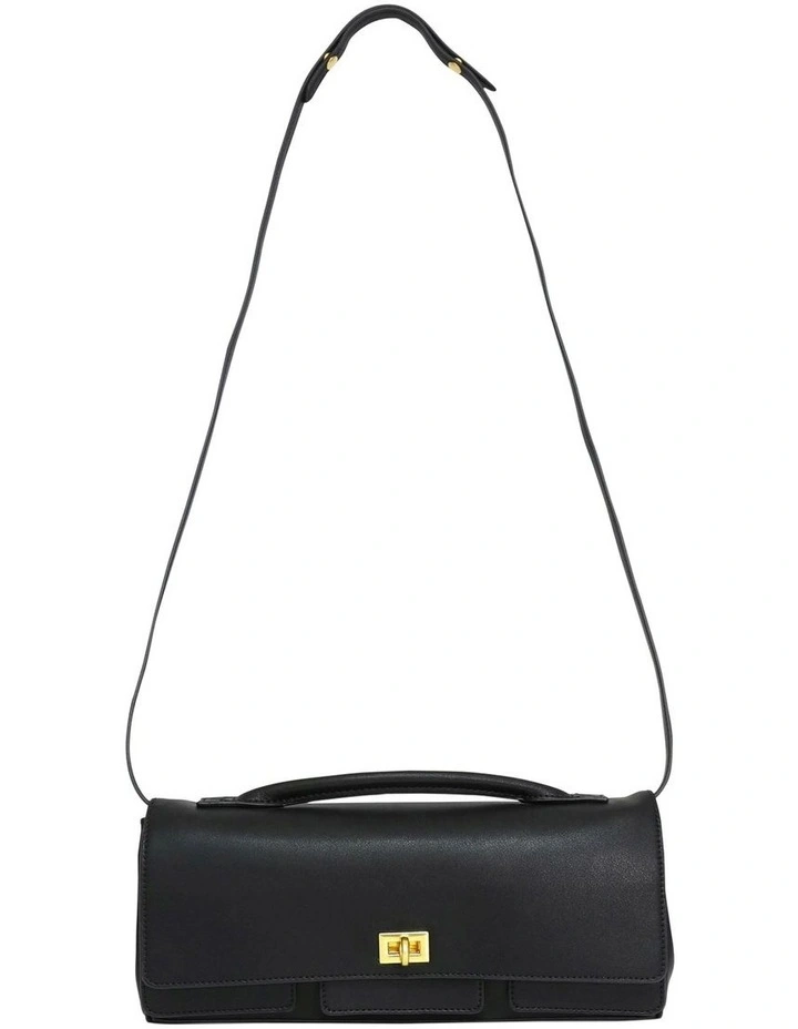 Love Boat Leather Clutch Bag in Black image 3