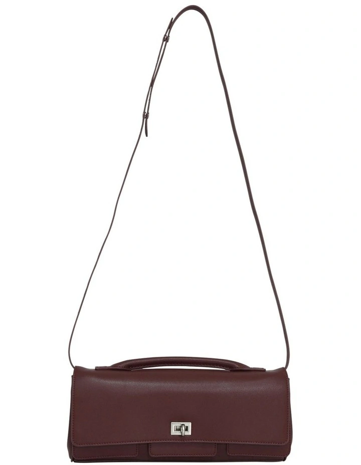 Love Boat Leather Clutch Bag in Burgundy image 2