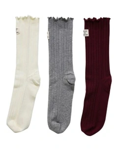 Beloved Socks 3 Pack in Mixed