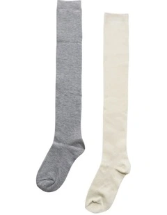 End Game Socks 2 Pack in Grey/Cream