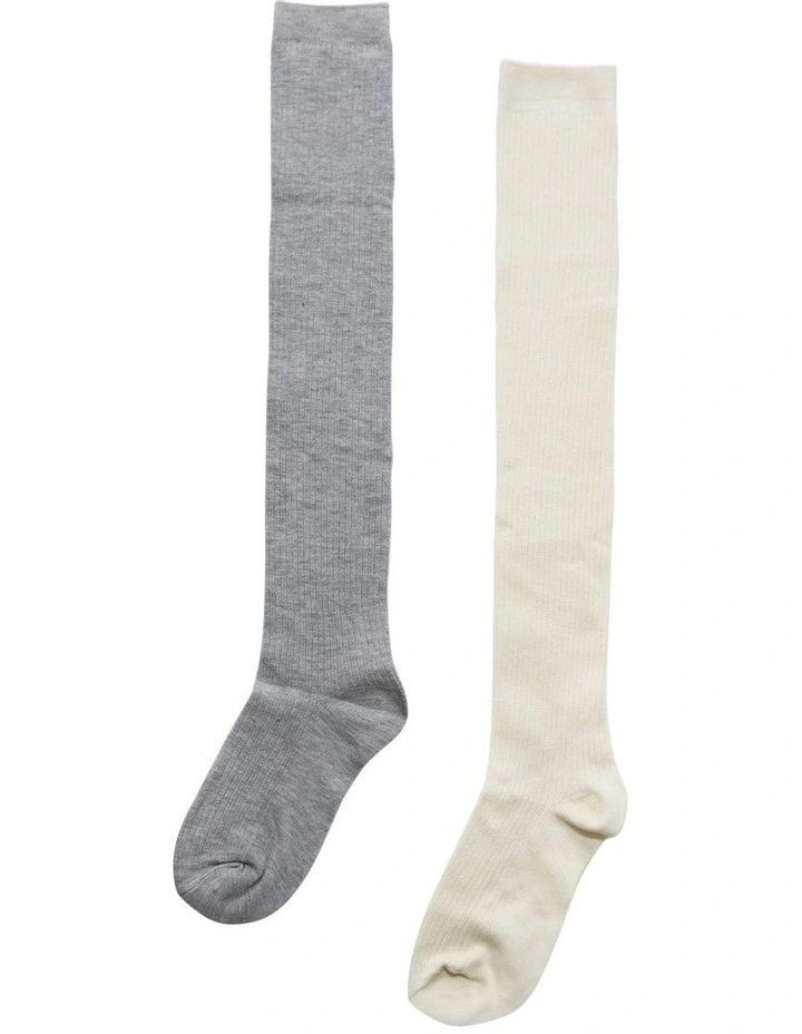End Game Socks 2 Pack in Grey/Cream image 1