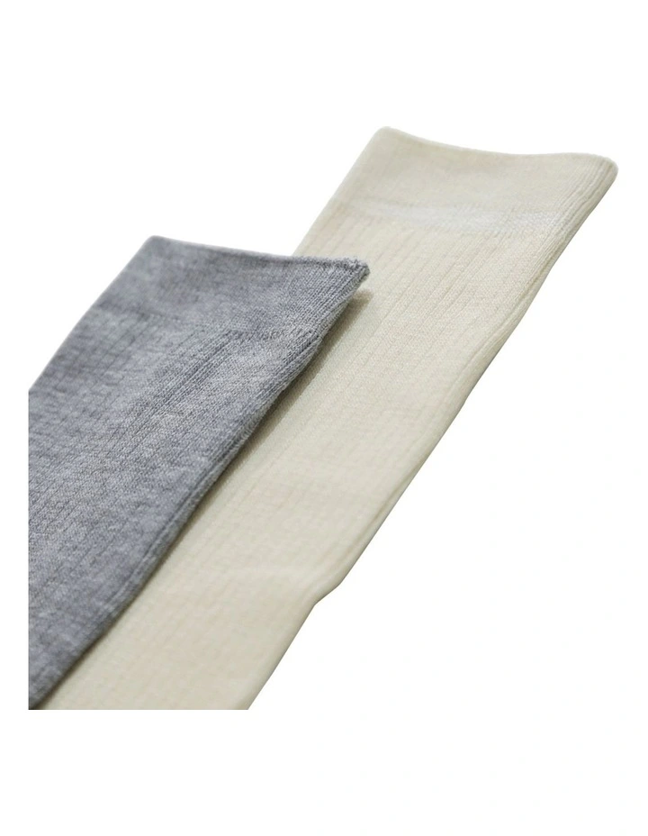 End Game Socks 2 Pack in Grey/Cream image 2