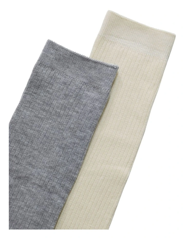 End Game Socks 2 Pack in Grey/Cream image 4