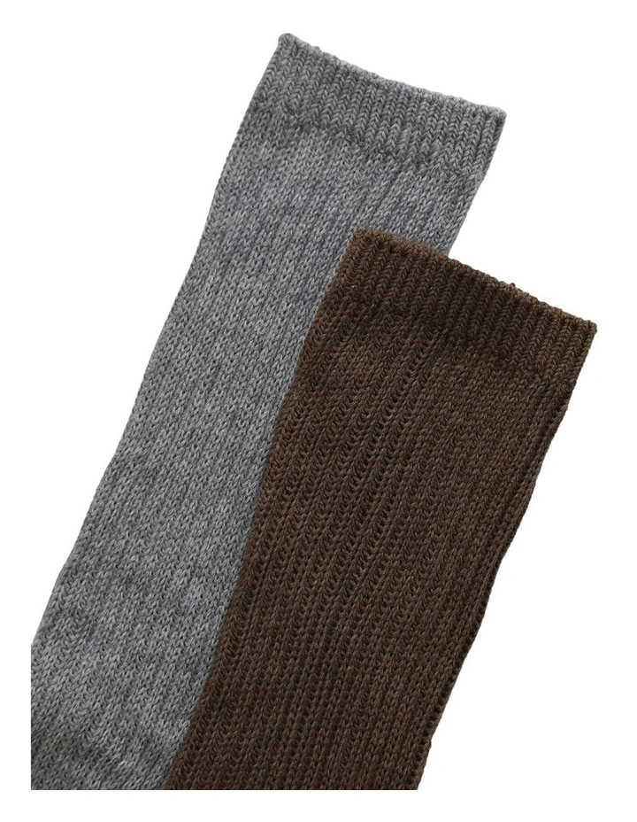 Go For It Socks 2 Pack in Brown & Grey image 4