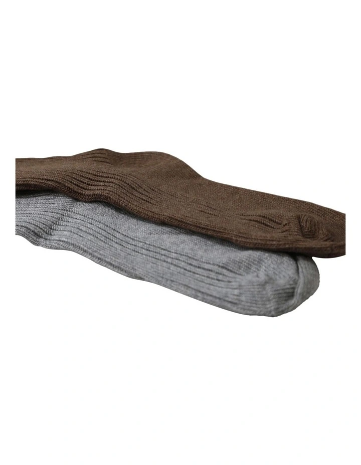 Go For It Socks 2 Pack in Brown & Grey image 5