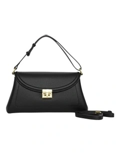 Calista PU Bag With Adjustable Strap in Black