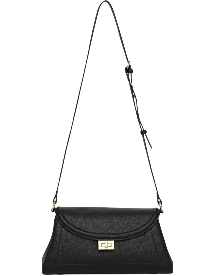Calista PU Bag With Adjustable Strap in Black image 2