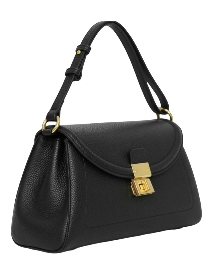 Calista PU Bag With Adjustable Strap in Black image 3
