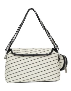 Elodie Day PU Bag in White/Black