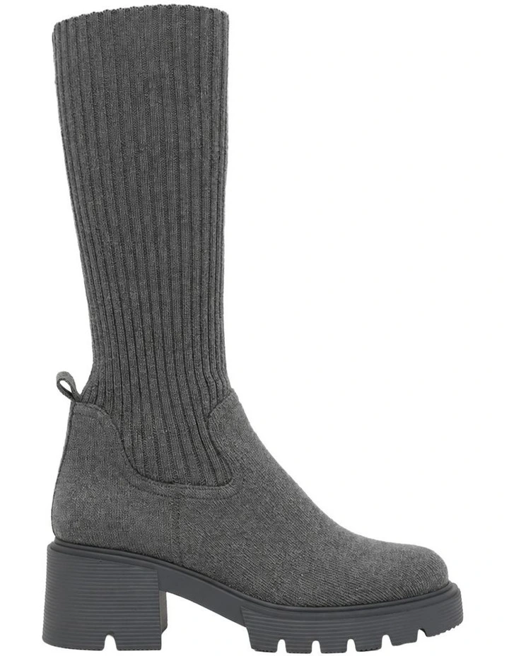 Tokyo Lights Rib Sock Boot in Grey image 2