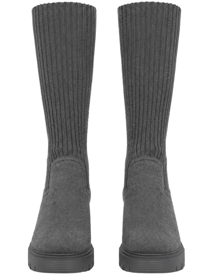 Tokyo Lights Rib Sock Boot in Grey image 4