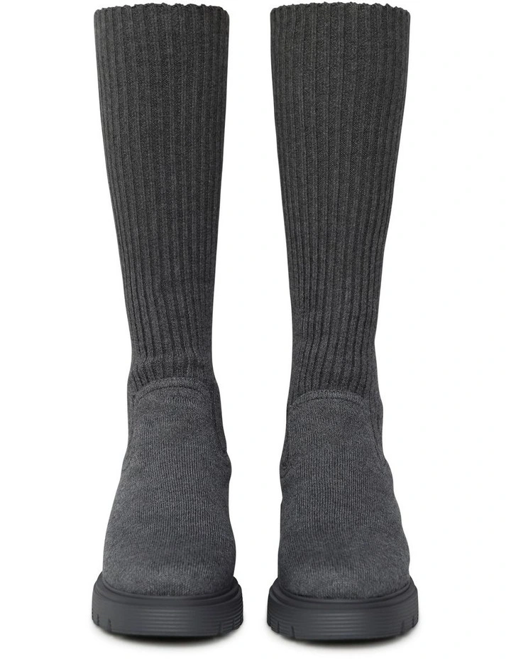 Tokyo Lights Rib Sock Boot in Grey image 5