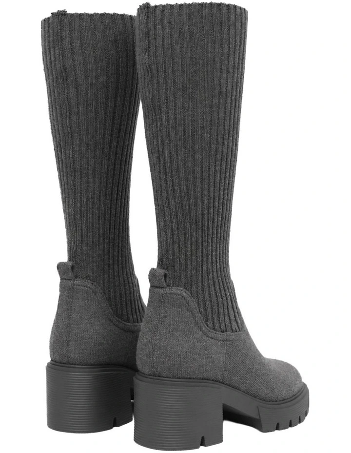 Tokyo Lights Rib Sock Boot in Grey image 5