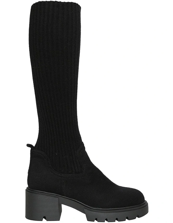 Tokyo Lights Rib Sock Boot in Black image 1