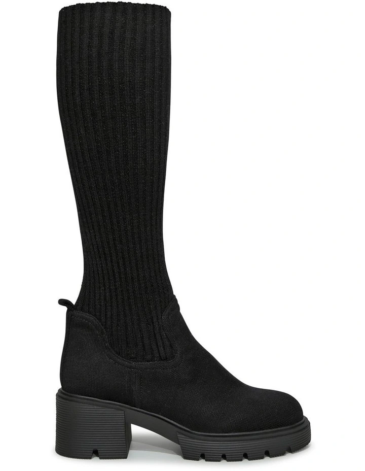Tokyo Lights Rib Sock Boot in Black image 2