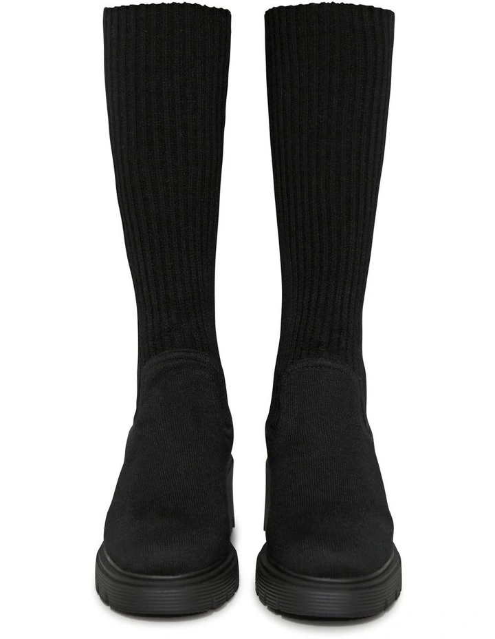 Tokyo Lights Rib Sock Boot in Black image 3