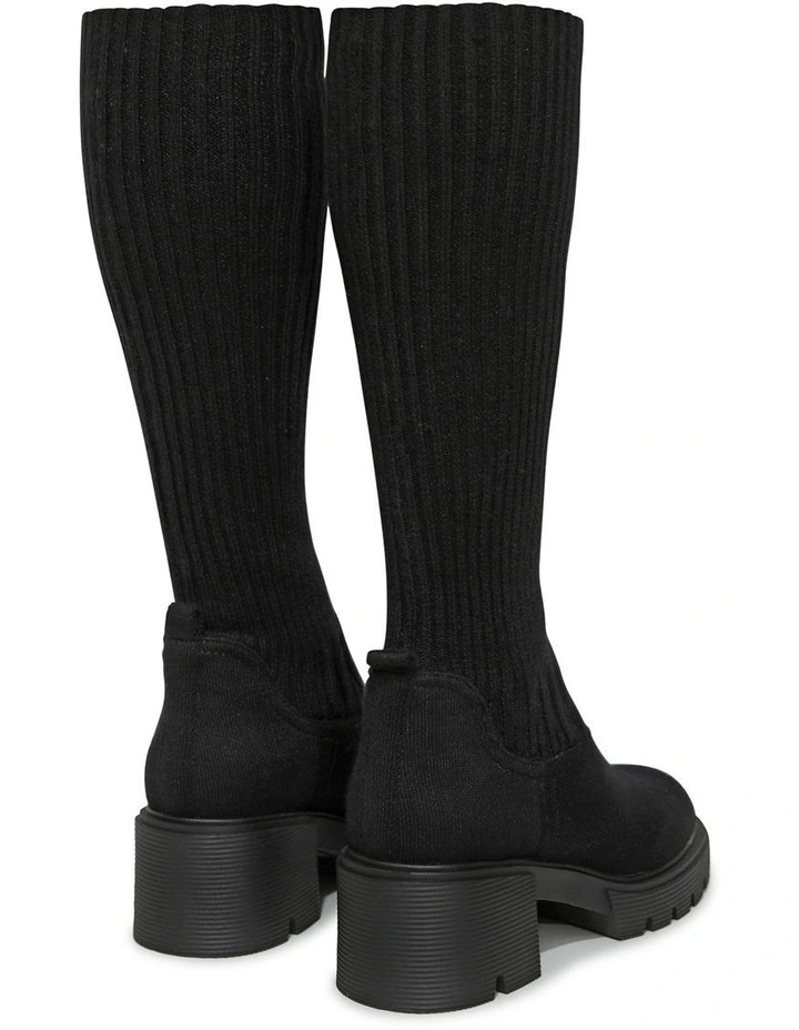 Tokyo Lights Rib Sock Boot in Black image 5