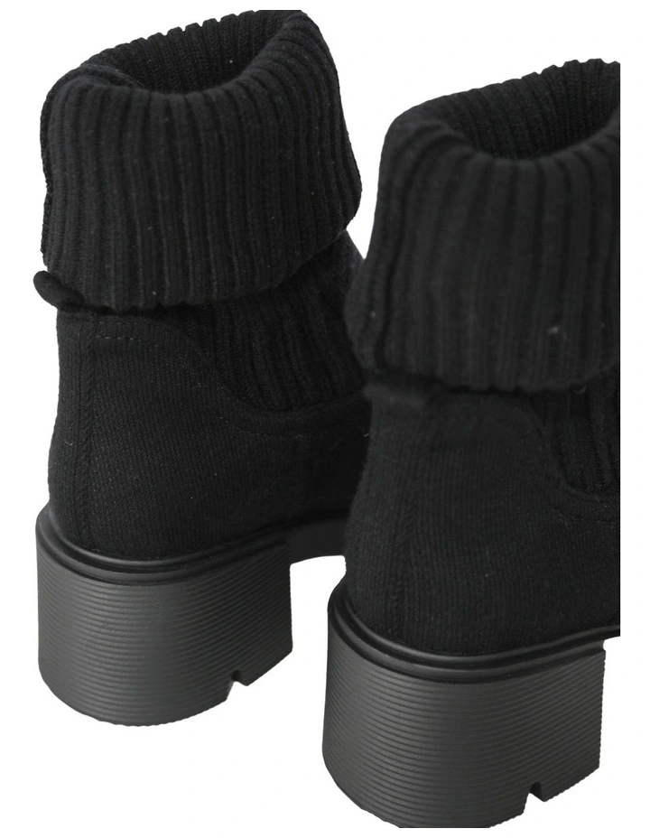 Tokyo Lights Rib Sock Boot in Black image 5