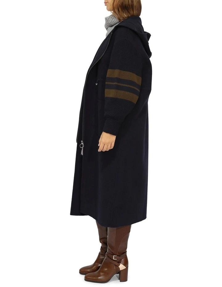 Cool Kid Hooded Coat in Navy and Olive image 3