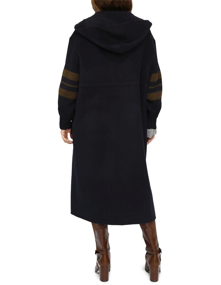Cool Kid Hooded Coat in Navy and Olive image 4