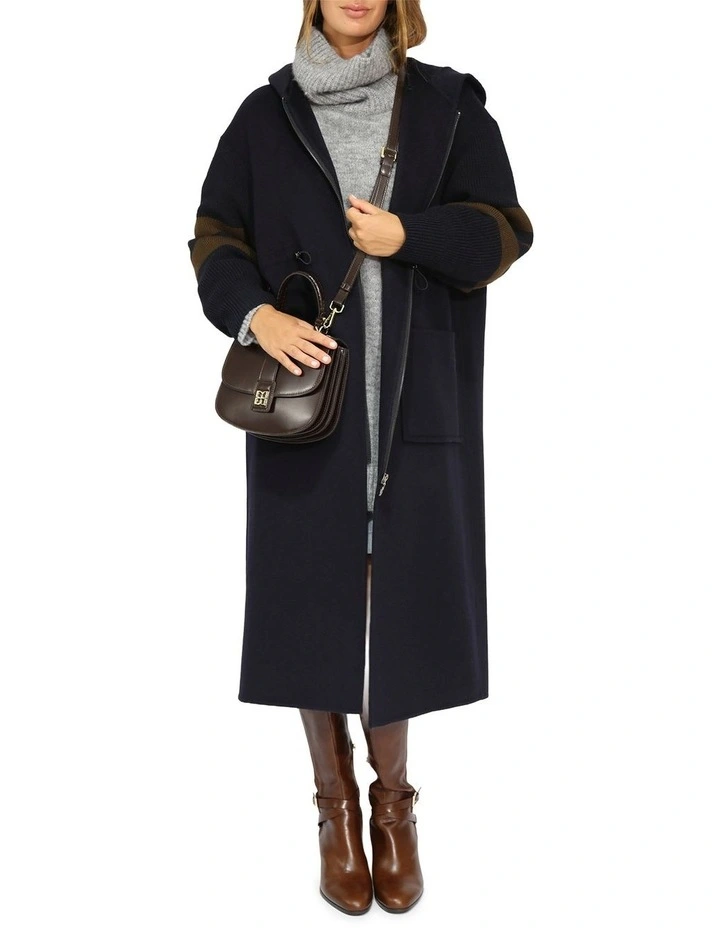Cool Kid Hooded Coat in Navy and Olive image 5