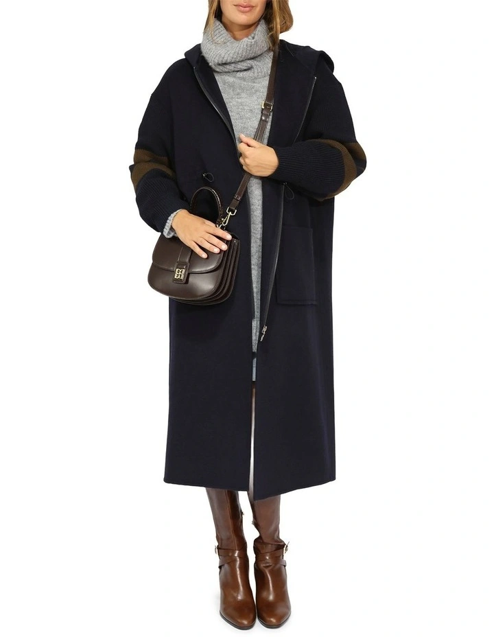 Cool Kid Hooded Coat in Navy and Olive image 5