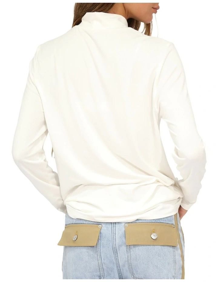 Easy Love Long Sleeve Top in White image 4